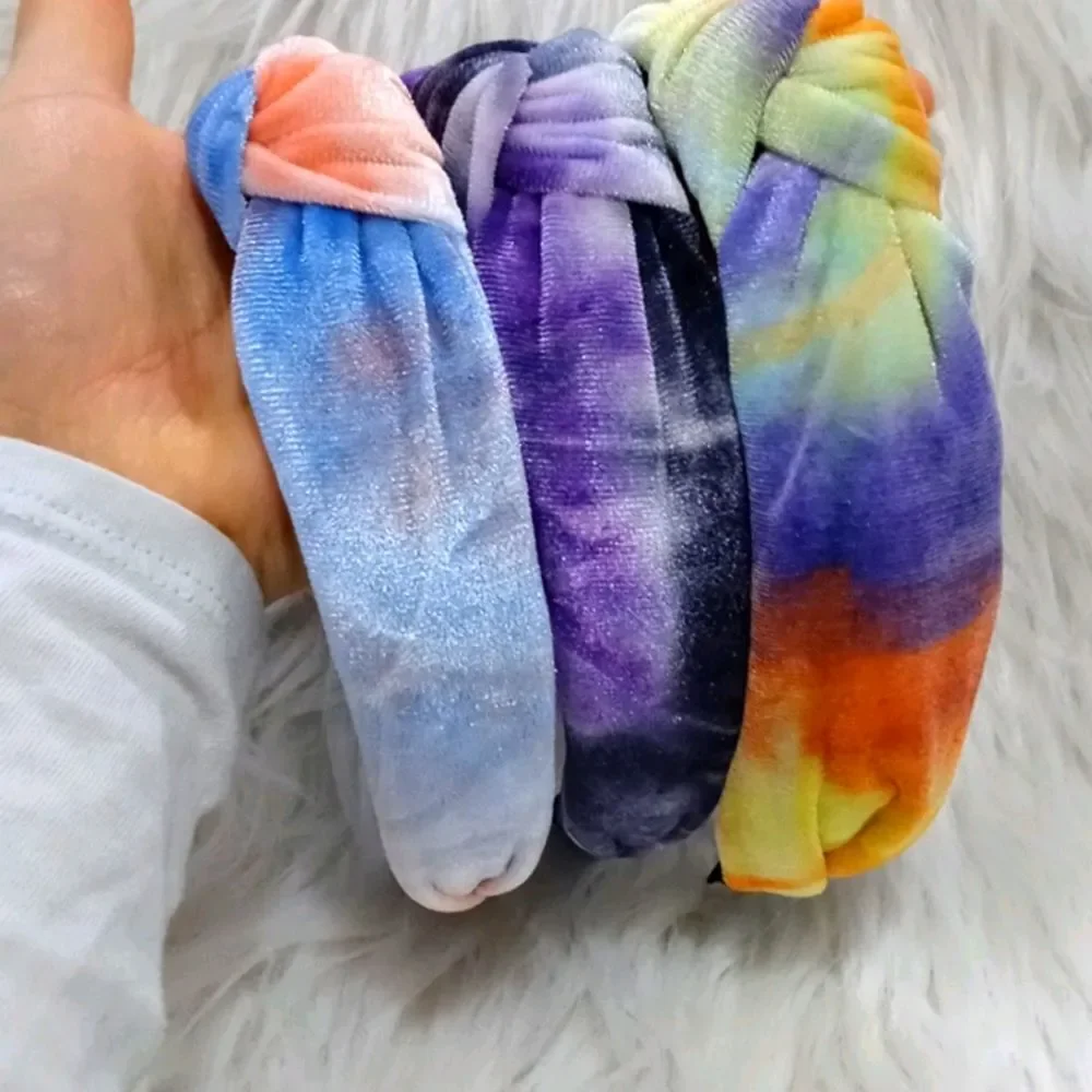 3 tie dye knotted top headband